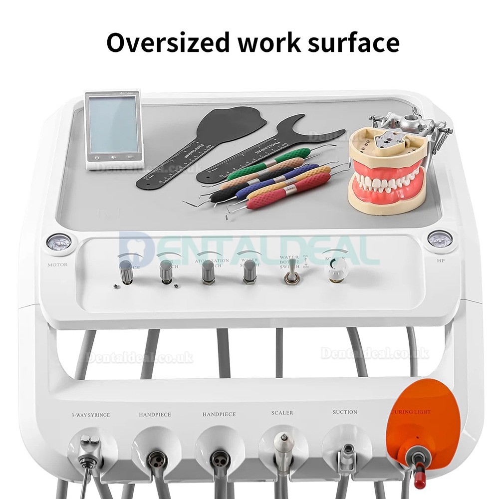 B033 Portable Mobile Dental Delivery Trolley Cart Unit with Compressor, Scaler & Curing Light